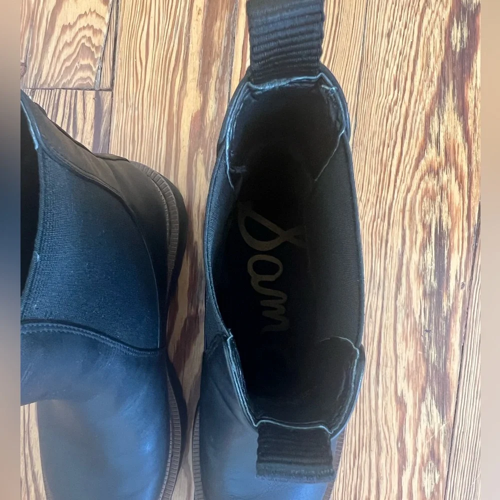 Sam Edelman Laguna Black Leather Weatherproof Chelsea Boot 7.5 - Picture 5 of 13